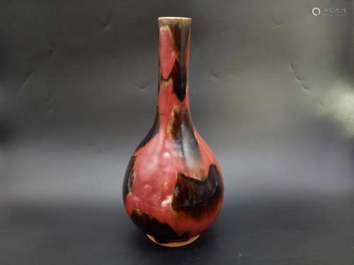 A Kiln Glaze Long Neck Bottle Vase Qing Dynasty