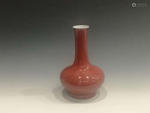 Copper Red Vase with Qianlong Mark