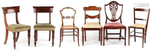 Property of a lady - a pair of Victorian mahogany side chairs, each stamped 'WATTINGLEY' to