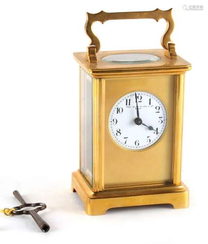 Property of a gentleman - a late 19th / early 20th century French brass cased carriage clock