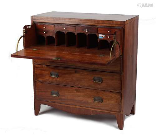 Property of a deceased estate - an early 19th century Regency period mahogany secretaire chest, 39.