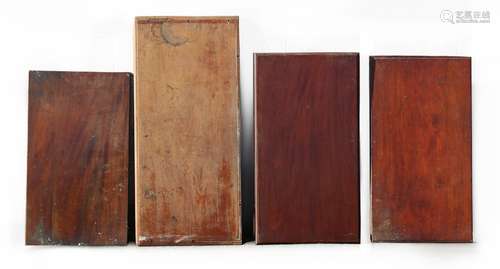 Property of a gentleman - four assorted 19th century mahogany table tops or leaves, the largest 47.