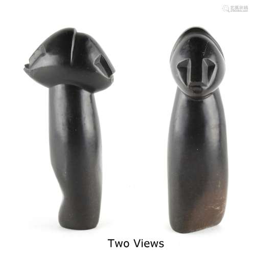 Phineas Masaya (Zimbabwe, b.1969) - DOUBLE HEADED FIGURE - carved stone sculpture, 10.1ins. (25.