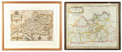 Property of a deceased estate - William Kip - 'DORCESTRIAE' (DORSET) - a hand-coloured map