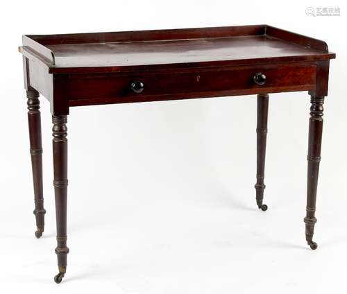 Property of a deceased estate - an early 19th century George IV mahogany washstand, with 3/4 gallery