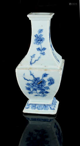 Property of a lady - a Chinese blue & white square section baluster vase, Kangxi period (1662-1722),