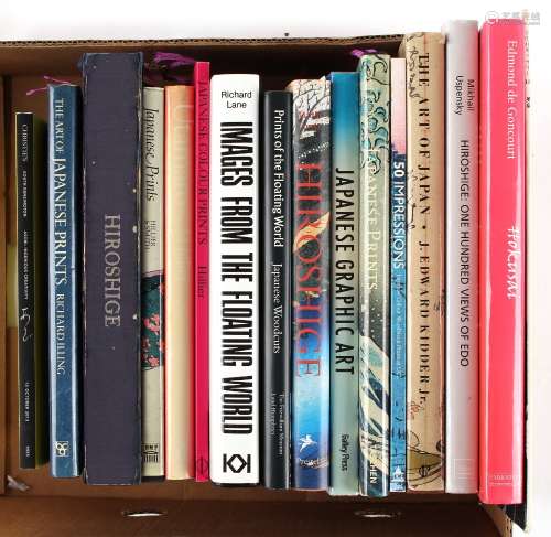 A collection of sixteen books & catalogues relating to Japanese arts, mostly woodblock prints &