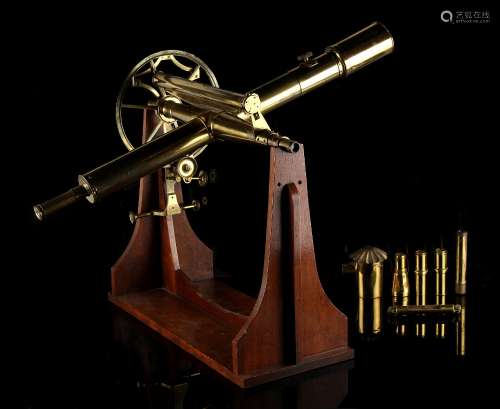 Property of a gentleman - a 19th century Cary, London brass transit telescope, one spirit level
