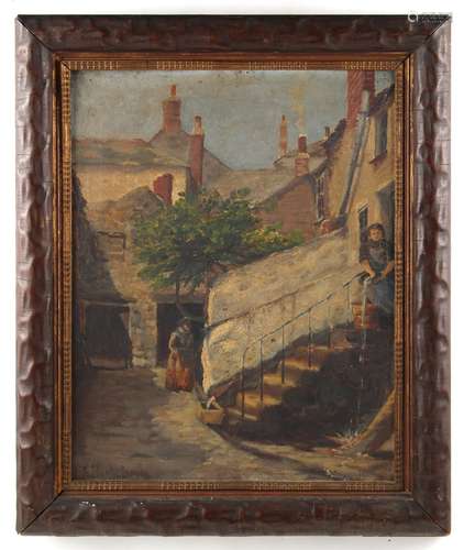 Property of a deceased estate - Cornish school, late 19th century - PUDDING BAG LANE, ST. IVES - oil