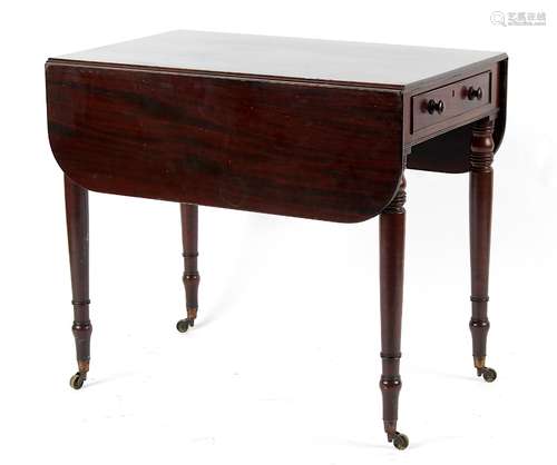 Property of a deceased estate - an early 19th George IV mahogany pembroke table, with end drawer, on