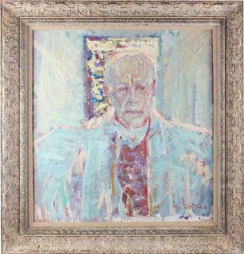 Arthur Karl Maderson (b.1942) - PORTRAIT OF A GENTLEMAN - oil on panel, 22.5 by 21ins. (57.1 by 53.