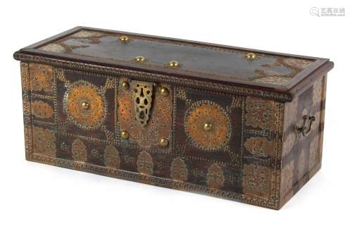 Property of a deceased estate - a Zanzibar chest, with brass fittings & interior candlebox, 39.5ins.