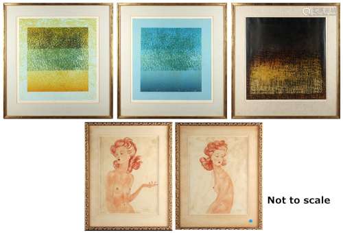 Property of a gentleman - K. Oliver (modern) - 'THREE', 'THREE I' and 'DRAWING' - three prints, each