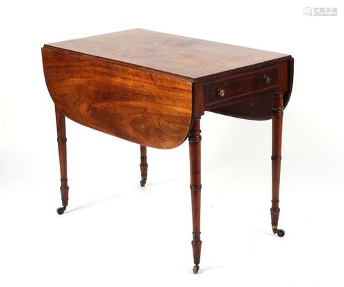 Property of a deceased estate - an early 19th century George IV mahogany pembroke table, with end