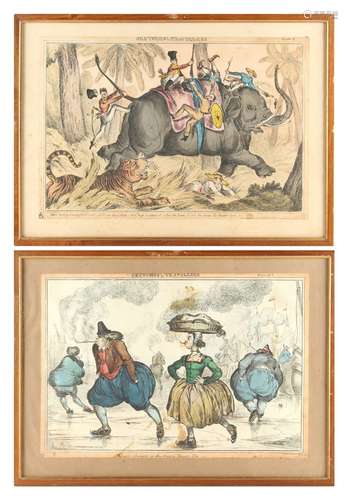 A small collection of 19th century satirical cartoons - HEATH, William - 'TIGER HUNTING IS A