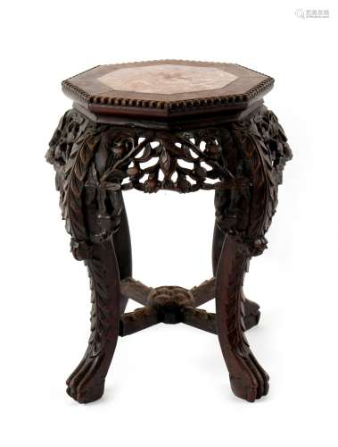 Property of a gentleman - a late 19th / early 20th century Chinese carved hardwood plantstand with