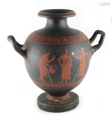 Property of a gentleman - an early 19th century Etruscan style amphora, probably Wedgwood, painted