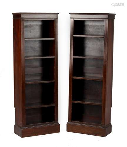 Property of a deceased estate - a pair of early 20th century reproduction mahogany narrow open