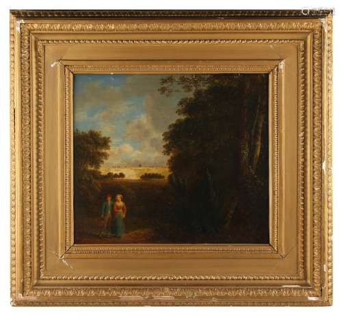 Property of a gentleman - Anthy. Devis (English, 19th century) - TWO FIGURES IN A LANDSCAPE - oil on