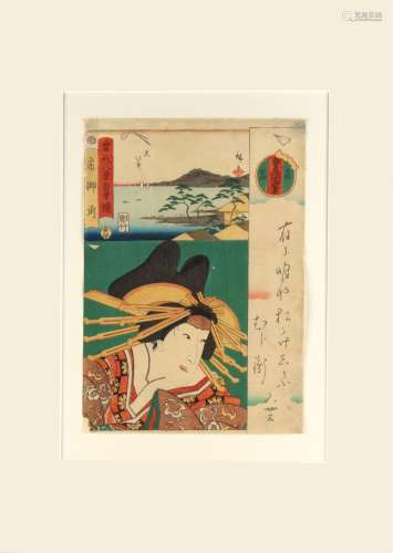 Utagawa Toyokuni III (1786-1865) and Hiroshige II (1826-1869) - Lady Tiger (Tora Gozen) from the