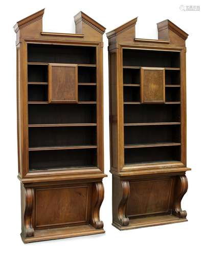 Property of a gentleman - a pair of late 19th / early 20th century French walnut architectural