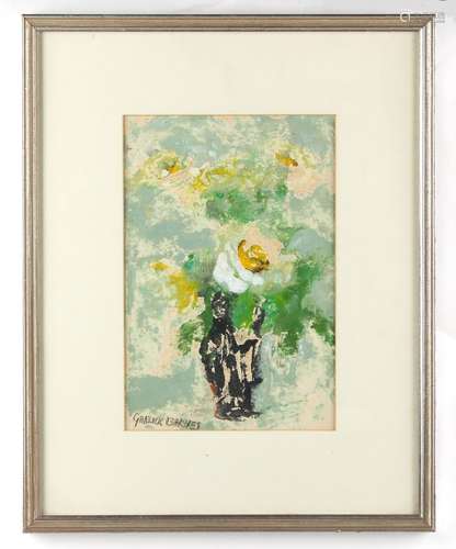 Property of a deceased estate - Garlick Barnes (1891-1987) - FLOWERS IN A VASE - gouache, 8.85 by