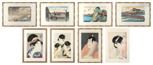 Property of a lady - after Hiroshige Ando - a set of four woodblock prints from the series 'Fifty-