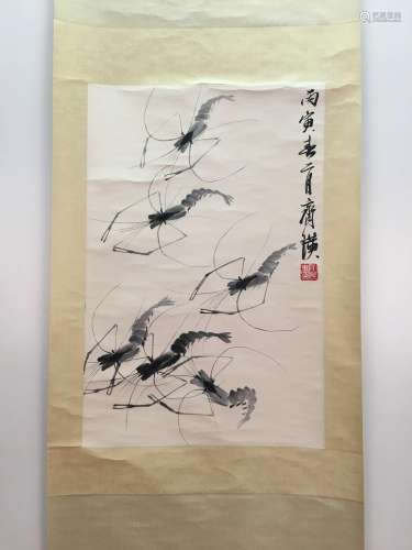 Chinese Hanging Scroll Of Shimp