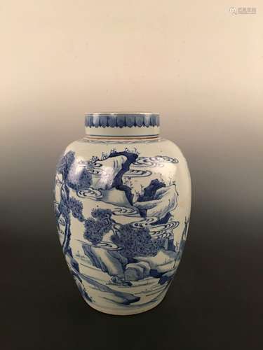 Chinese Blue & White Porcelain Jar