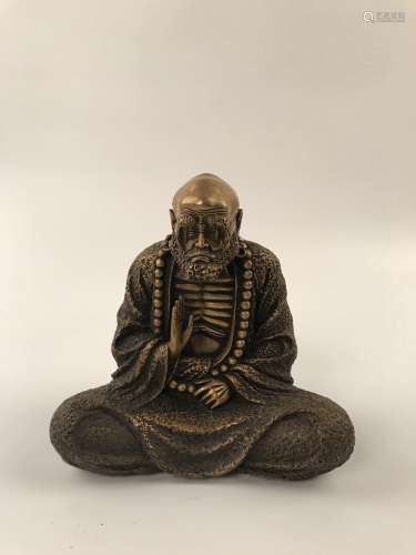 Chinese Gilt Dharma Statue