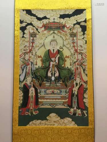 Hanging Scroll of San Qing Dao Zu Potrayal