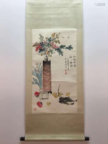 Chinese Hanging Scroll Of Bamboo