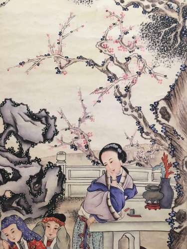 Chinese Hanging Scroll of Figures