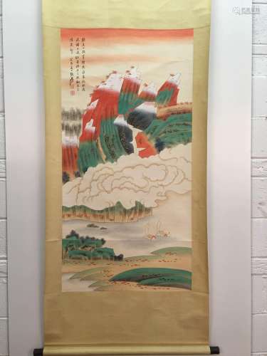 Chinese Hanging Scroll Of Landscapes