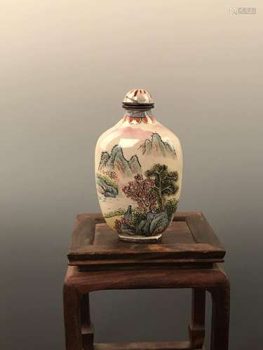 Chinese Cloisonne Snuff Bottle With 