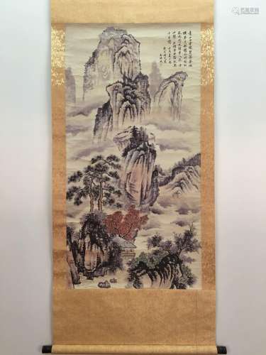 Chinese Hanging Scroll Of Landscapes