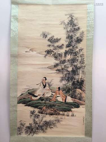 Chinese Hanging Scroll of Figures