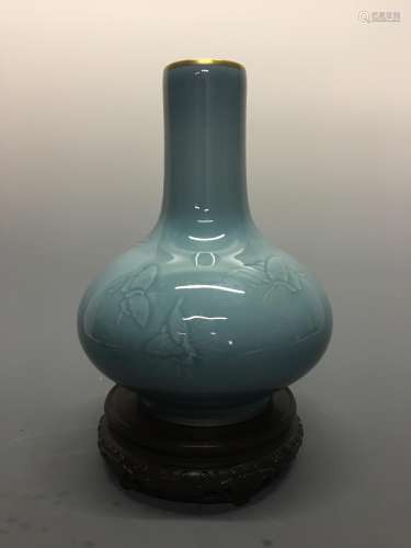 Chinese Azure Glazed 'Butterfly' Vase