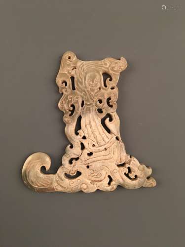 Chinese Archaic 'Flying Apsaras' Jade Figure