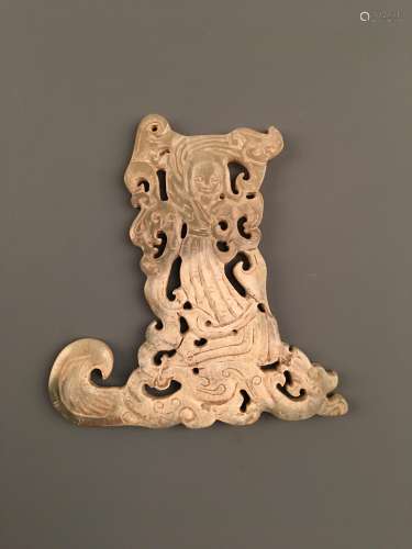 Chinese Archaic 'Flying Apsaras' Jade Figure