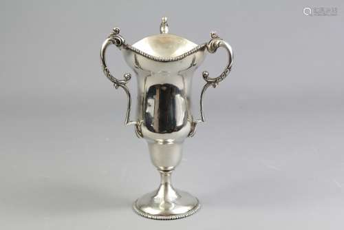 A Silver Three Handled Trophy