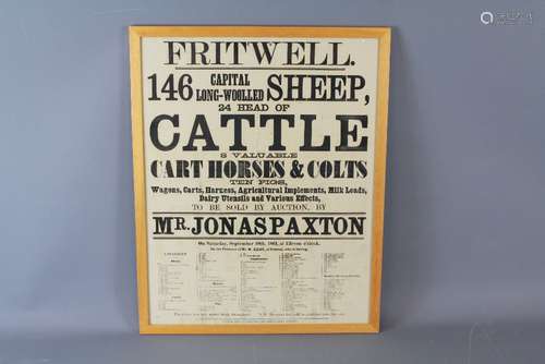 A 19th Century Auction Advertising Poster