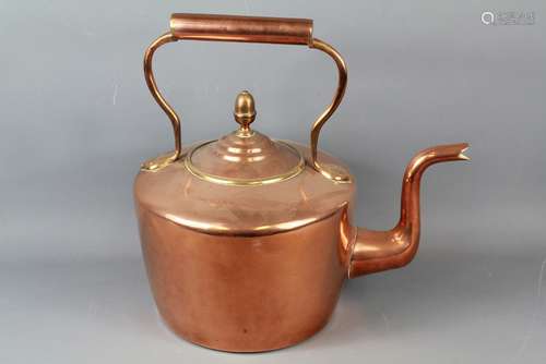 An Antique Copper Fireside Kettle