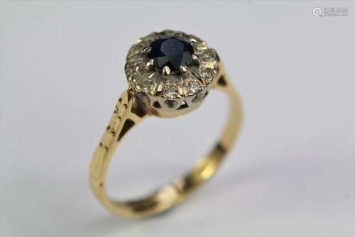 A Vintage 18ct Sapphire and Diamond Ring