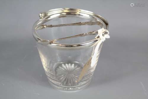A Cut Glass and Silver Ice Bucket