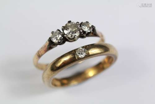 Vintage 14ct Yellow Gold Diamond Ring