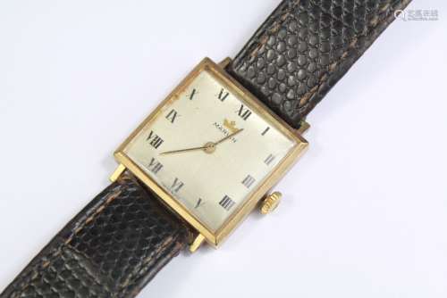 A Vintage 9ct Gold Marvin Gentleman's Wrist Watch