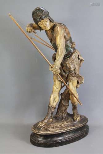 A Circa 1900 French Plaster Figure of a Roman Archer