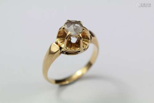 Antique 18ct Yellow Gold Solitaire Diamond Ring