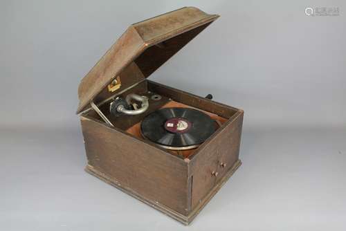 A Vintage HMV Record Player together with a Selection of 78 rpm Records